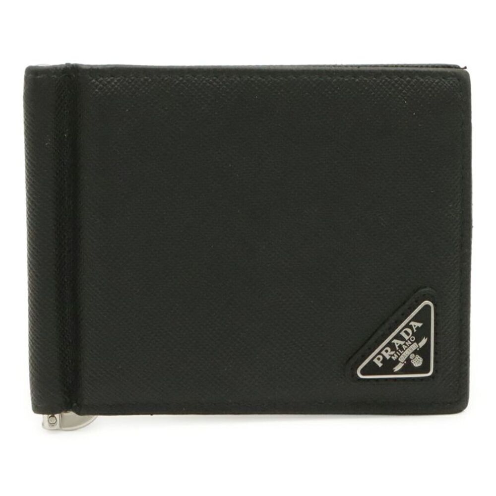 Prada Leather Bill Clip Wallet